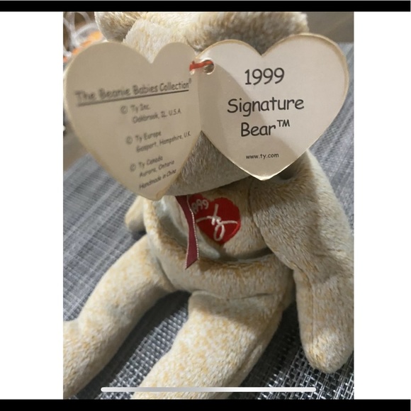 *Vintage* Rare 1999 Signature Bear Beanie Baby with Errors - Picture 2 of 3